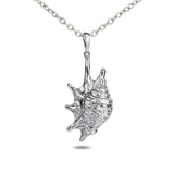 The picture shows a 925 sterling silver queen conch shell pendant.