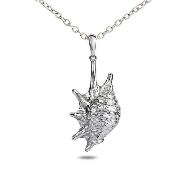 The picture shows a 925 sterling silver queen conch shell pendant.