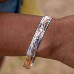 Two-Tone Engraved Plumeria Cuff Bangle Bangle Island by Koa Nani