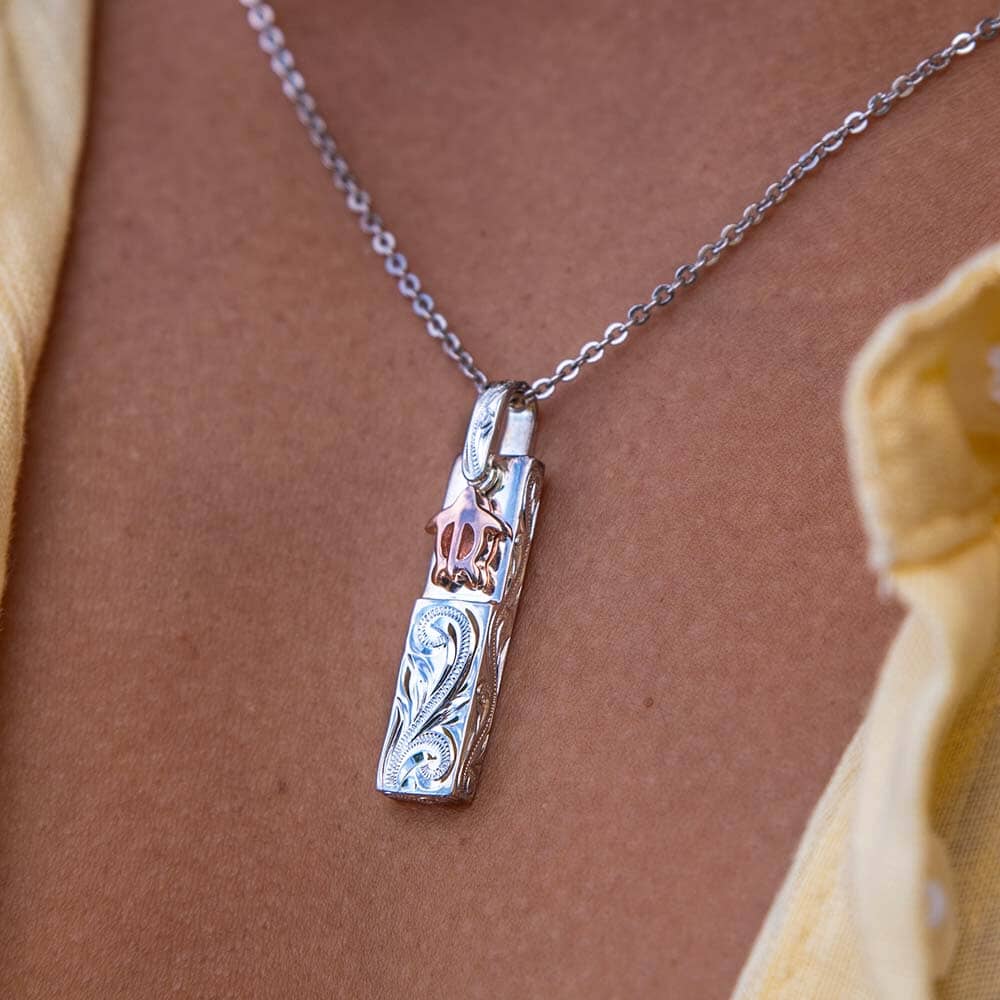 Two-Tone Honu Bar Pendant Pendant Island by Koa Nani