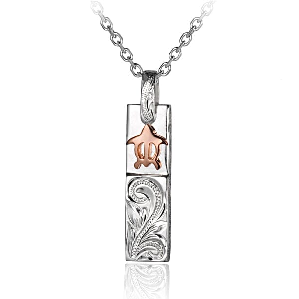 Two-Tone Honu Bar Pendant Pendant Island by Koa Nani