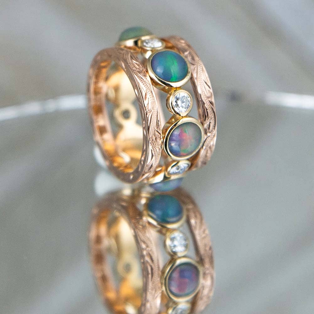 Two-Tone Opal Kamāliʻiwahine Ring Ring Island by Koa Nani