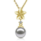 Pearl Plumeria Pendant