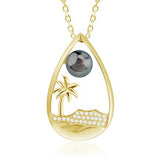 Pearl Diamond Head Teardrop Pendant