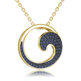 Pavé Sapphire Wave Pendant