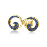Pavé Sapphire Wave Earrings
