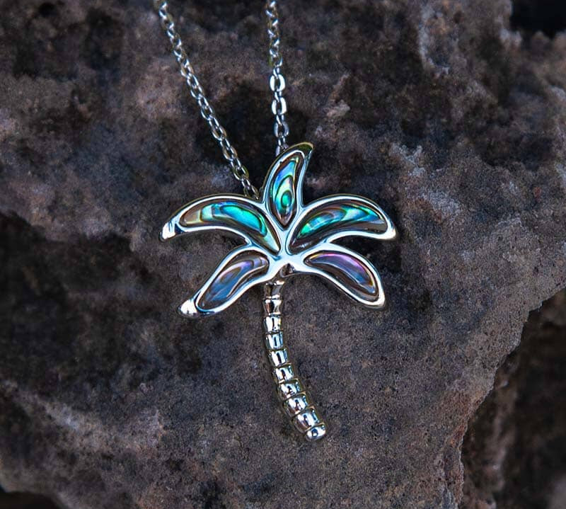 Abalone Palm Tree Pendant Pendant Island by Koa Nani 