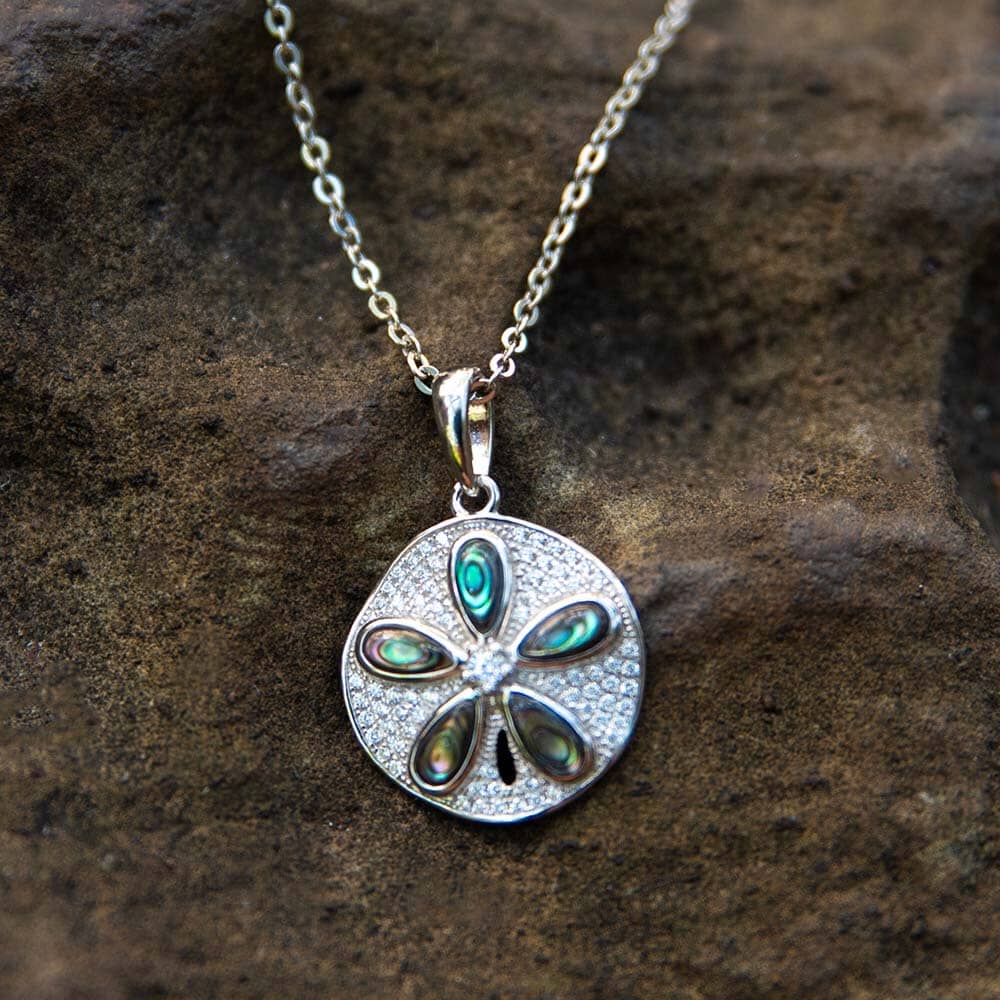 Abalone Pavé Sand Dollar Pendant Pendant Island by Koa Nani 