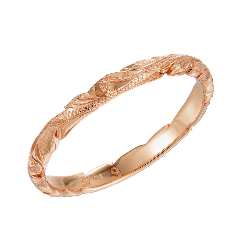 Ailani Engraved Scroll Ring Ring Island by Koa Nani Rose Gold Vermeil 3 