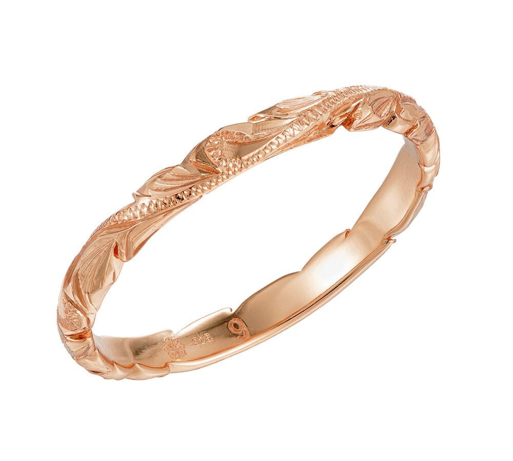 Ailani Engraved Scroll Ring Ring Island by Koa Nani Rose Gold Vermeil 3 
