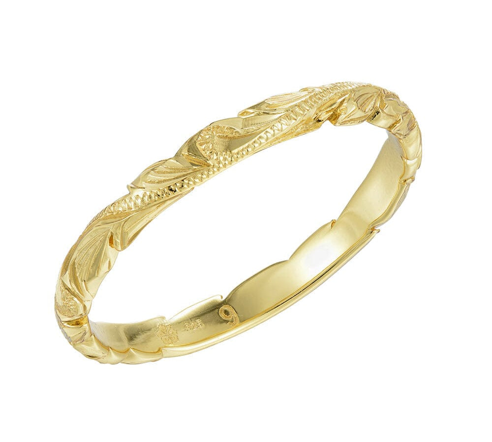 Ailani Engraved Scroll Ring Ring Island by Koa Nani Gold Vermeil 3 