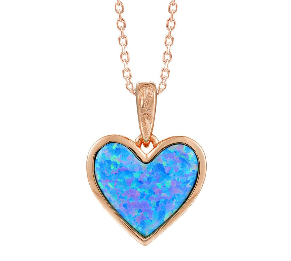 Amora Opal Heart Pendant Pendant Island by Koa Nani Rose Gold Vermeil 