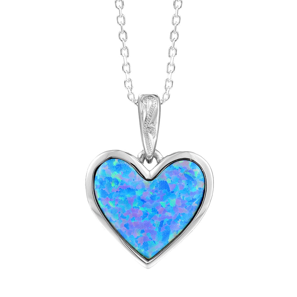 Amora Opal Heart Pendant Pendant Island by Koa Nani Sterling Silver 