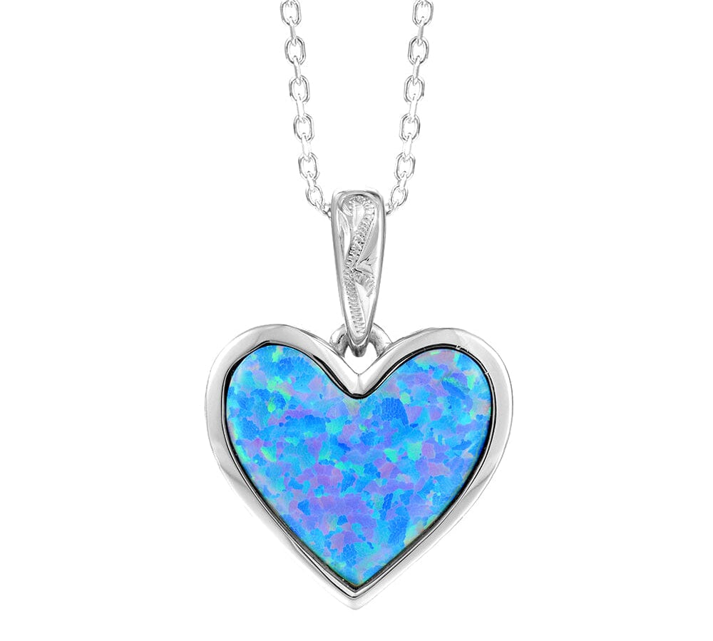 Amora Opal Heart Pendant Pendant Island by Koa Nani Sterling Silver 