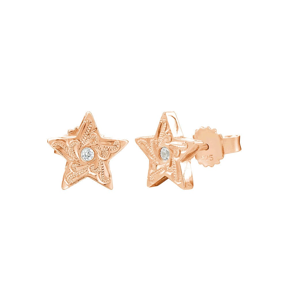 Anela Hoku Stud Earrings Earrings Island by Koa Nani Rose Gold Vermeil 
