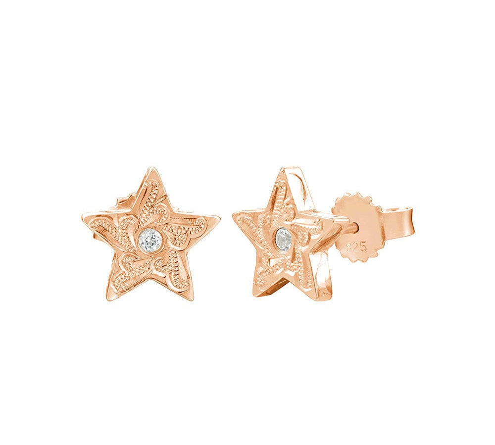 Anela Hoku Stud Earrings Earrings Island by Koa Nani Rose Gold Vermeil 