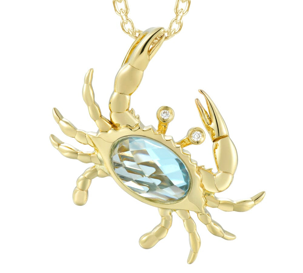 Aquamarine Blue Crab Pendant Pendant Island by Koa Nani 