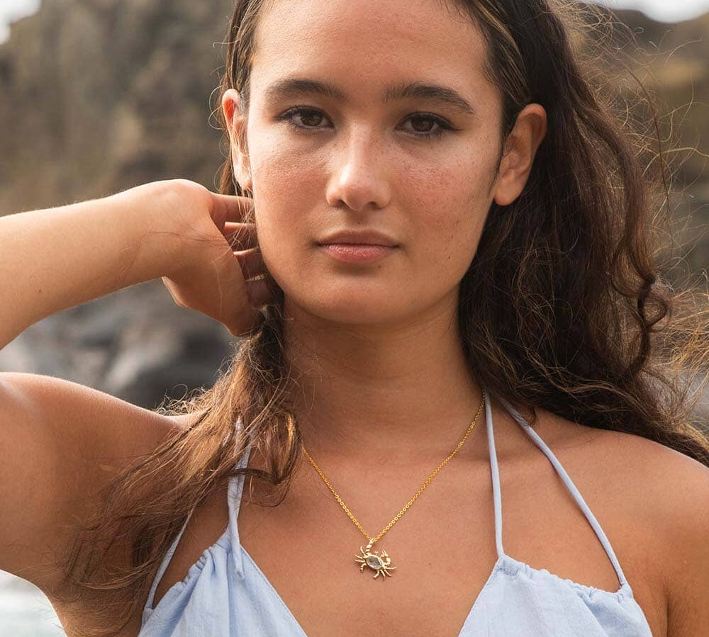 Aquamarine Blue Crab Pendant Pendant Island by Koa Nani 
