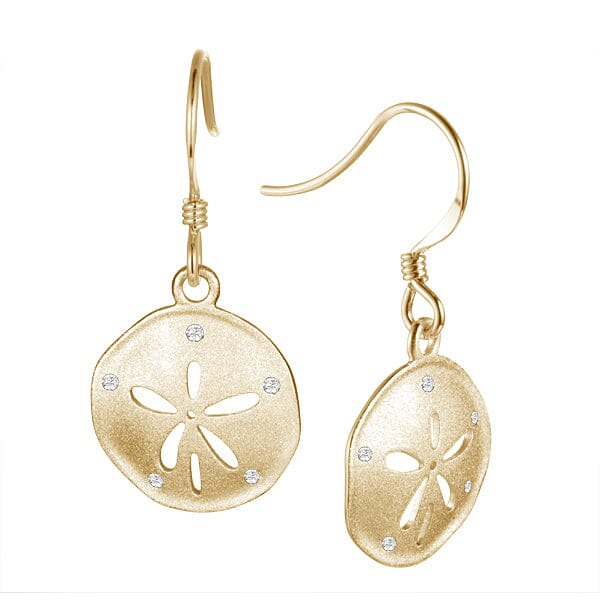 Atlantic Sand Dollar Hook Earrings Earrings Island by Koa Nani Yellow Gold 