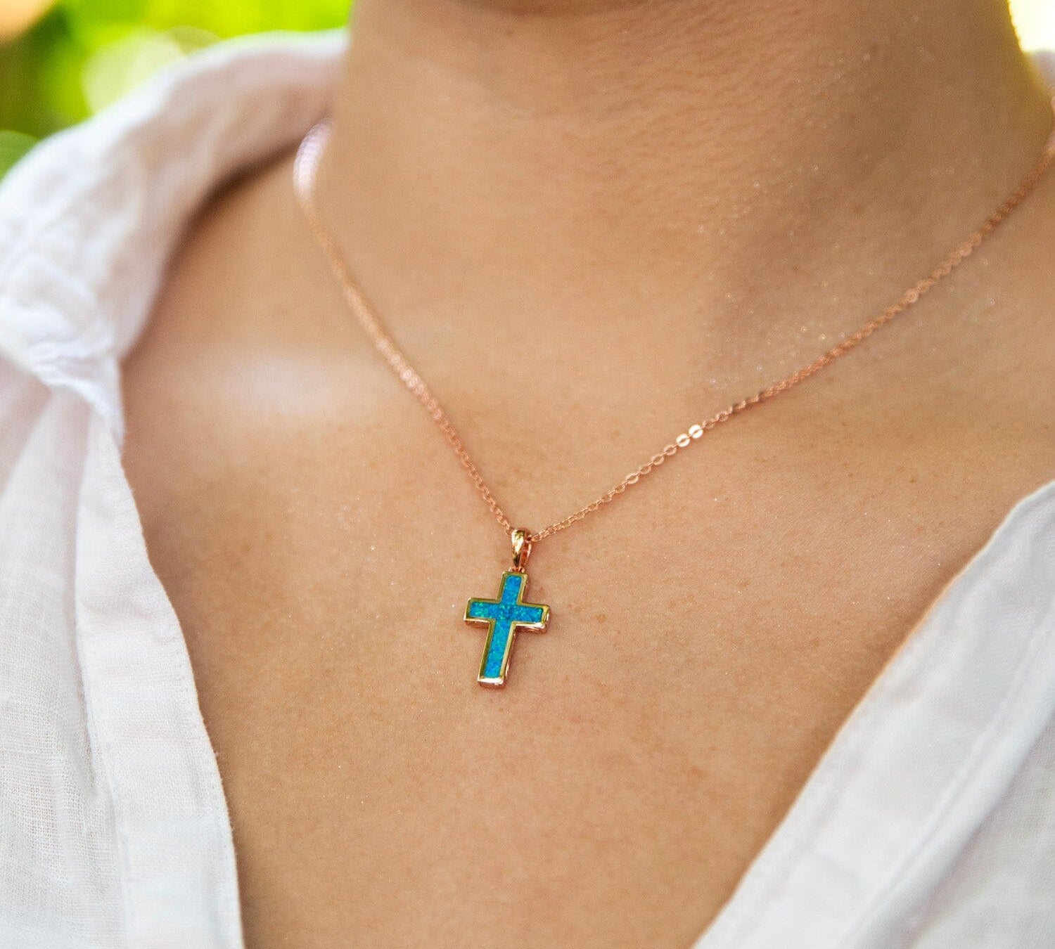 Aviana Opal Topaz Cross Pendant Pendant Island by Koa Nani 
