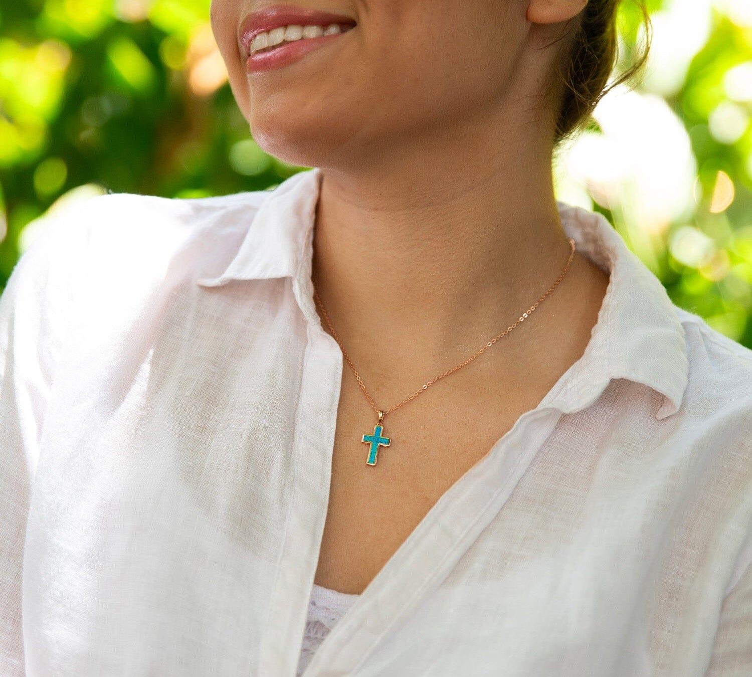Aviana Opal Topaz Cross Pendant Pendant Island by Koa Nani 