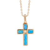 Aviana Opal Topaz Cross Pendant Pendant Island by Koa Nani Rose Gold Vermeil w/ Topaz Small