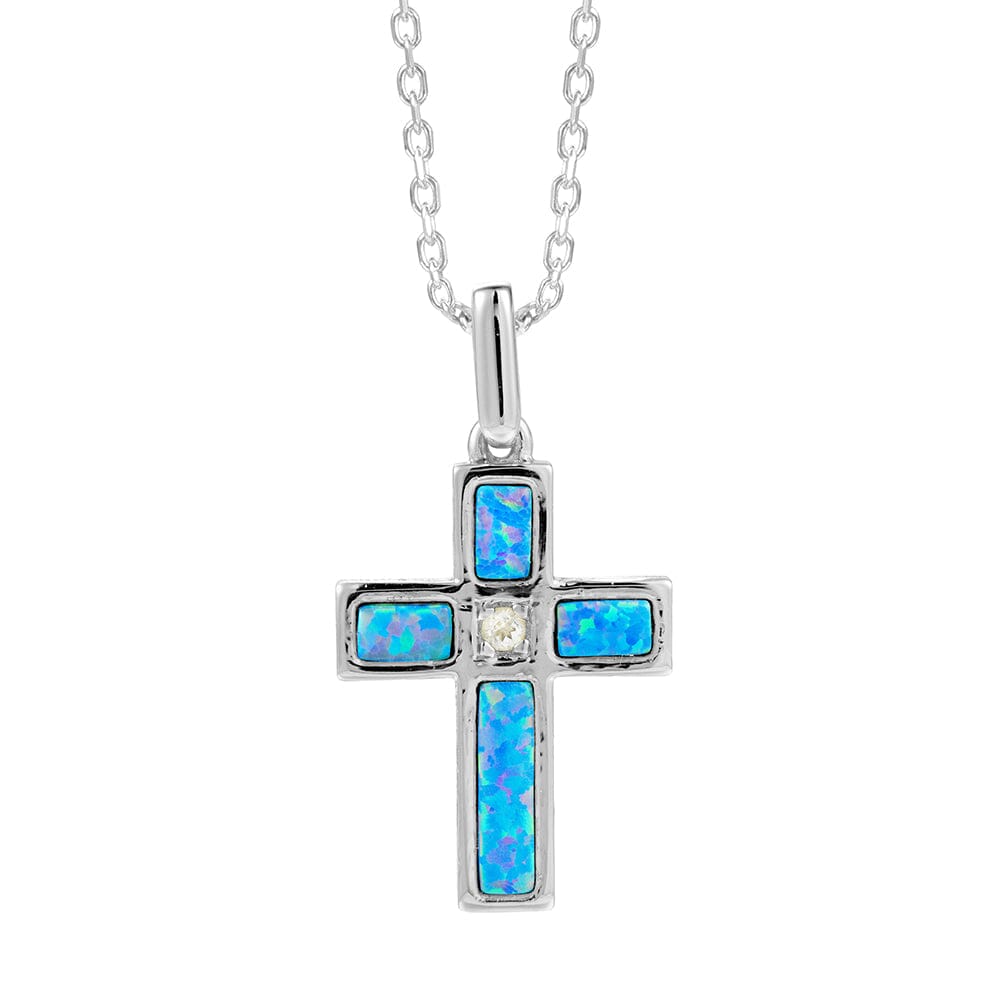 Aviana Opal Topaz Cross Pendant Pendant Island by Koa Nani Sterling Silver w/ Topaz Small