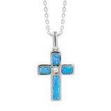 Aviana Opal Topaz Cross Pendant Pendant Island by Koa Nani Sterling Silver w/ Topaz Small