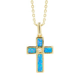 Aviana Opal Topaz Cross Pendant Pendant Island by Koa Nani Gold Vermeil w/ Topaz Small