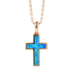 Aviana Opal Topaz Cross Pendant Pendant Island by Koa Nani Rose Gold Vermeil Original Small