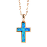 Aviana Opal Topaz Cross Pendant Pendant Island by Koa Nani Rose Gold Vermeil Original Small