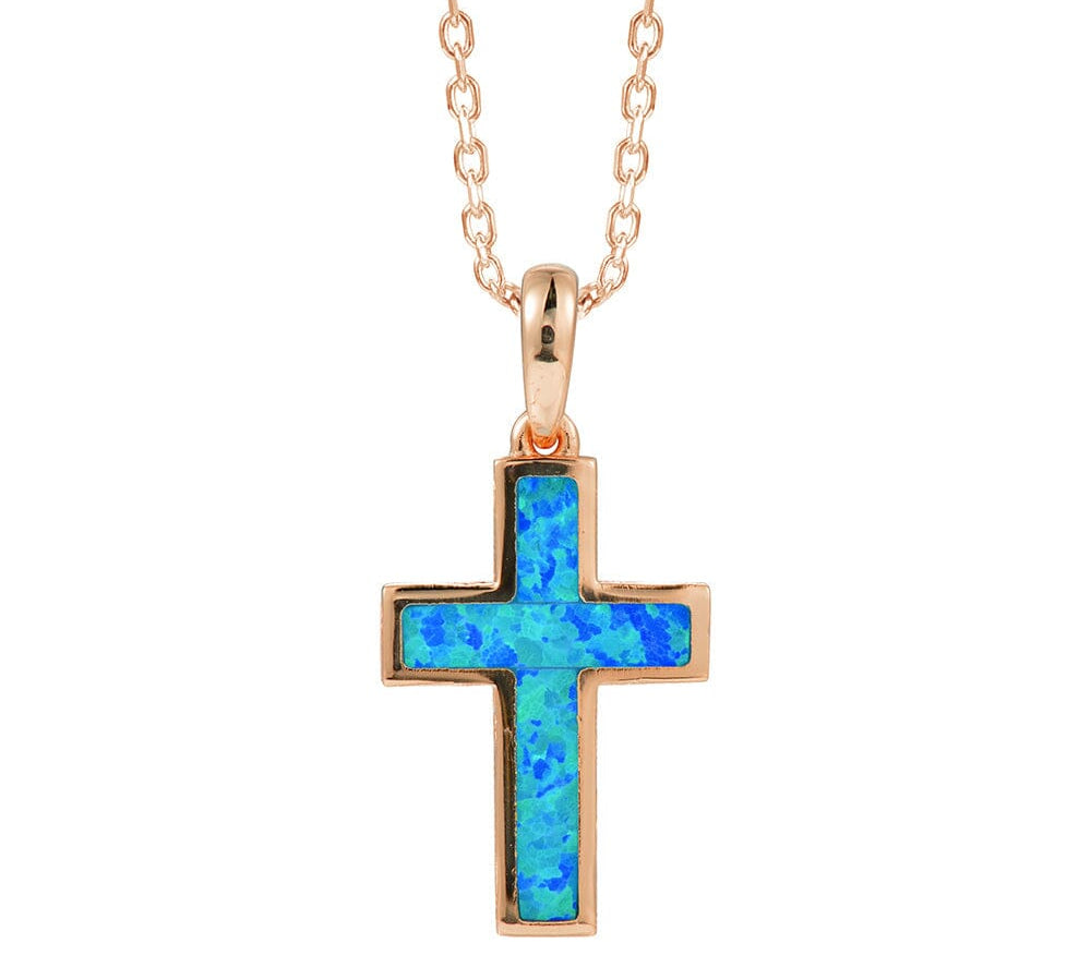 Aviana Opal Topaz Cross Pendant Pendant Island by Koa Nani Rose Gold Vermeil Original Small
