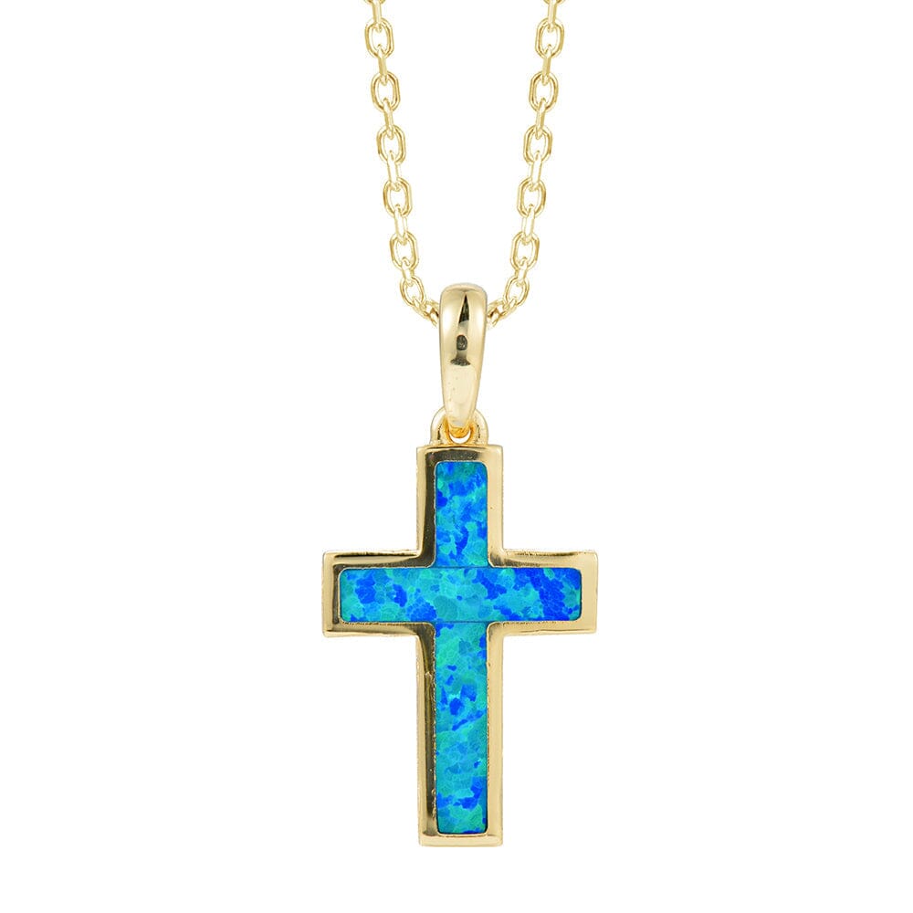 Aviana Opal Topaz Cross Pendant Pendant Island by Koa Nani Gold Vermeil Original Small