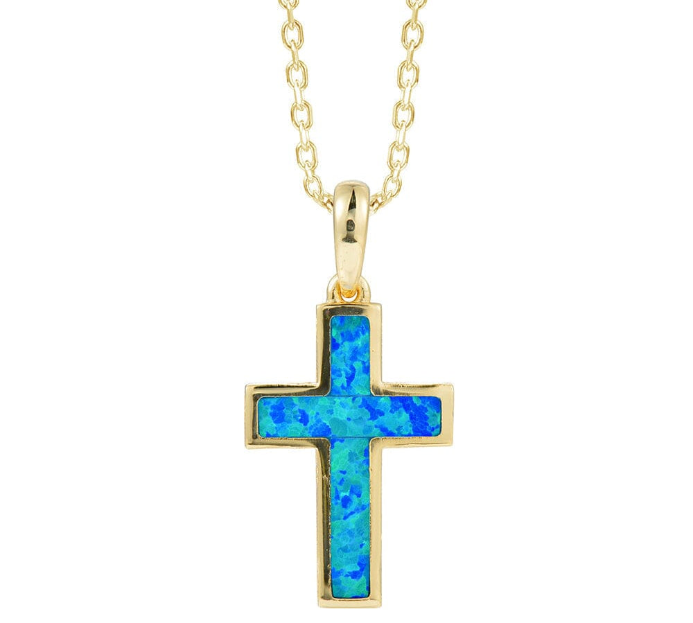 Aviana Opal Topaz Cross Pendant Pendant Island by Koa Nani Gold Vermeil Original Small