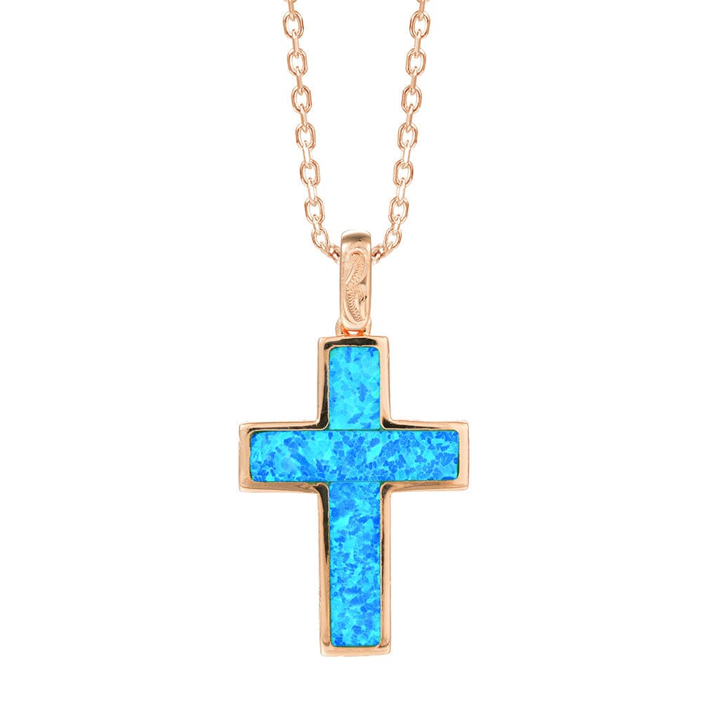 Aviana Opal Topaz Cross Pendant Pendant Island by Koa Nani Rose Gold Vermeil Original Large