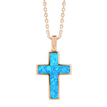 Aviana Opal Topaz Cross Pendant Pendant Island by Koa Nani Rose Gold Vermeil Original Large