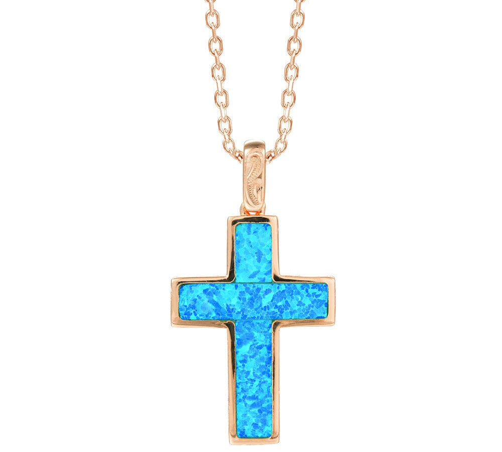 Aviana Opal Topaz Cross Pendant Pendant Island by Koa Nani Rose Gold Vermeil Original Large