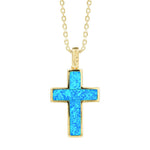 Aviana Opal Topaz Cross Pendant Pendant Island by Koa Nani Gold Vermeil Original Large
