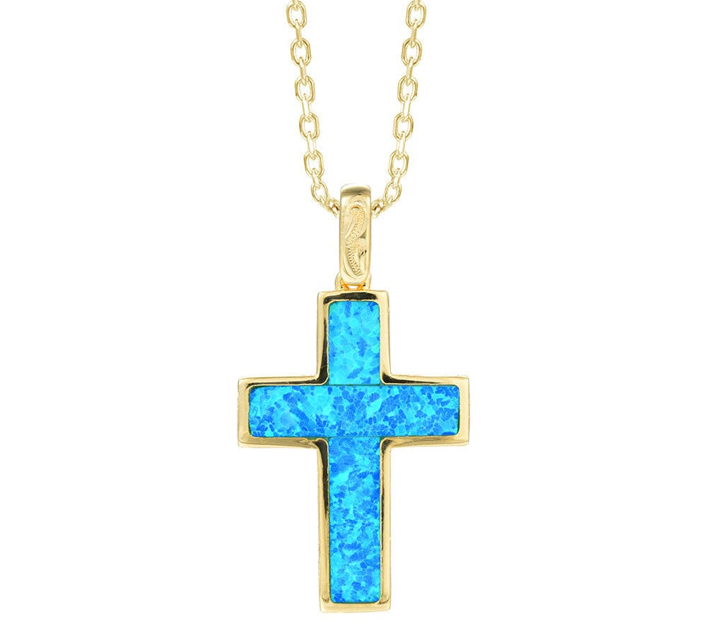 Aviana Opal Topaz Cross Pendant Pendant Island by Koa Nani Gold Vermeil Original Large