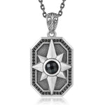 Black Diamond Compass Plaque Pendant w/ Onyx Pendant Island by Koa Nani 