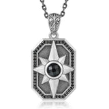 Black Diamond Compass Plaque Pendant w/ Onyx Pendant Island by Koa Nani 
