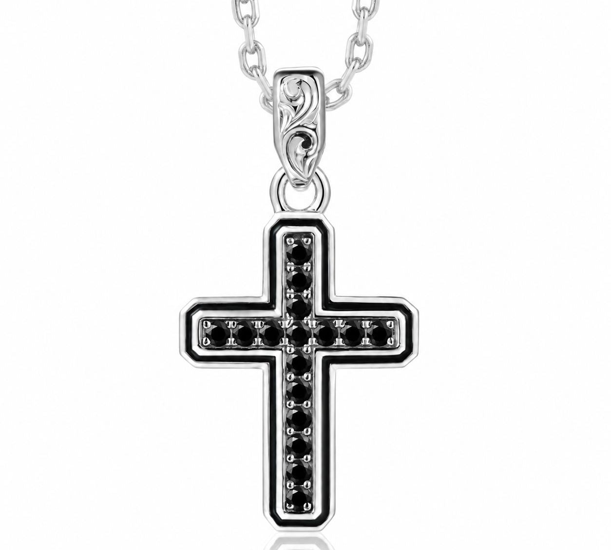 Black Diamond Cross Pendant Pendant Island by Koa Nani 