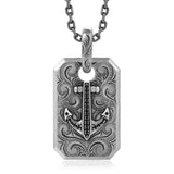 Black Diamond Engraved Anchor Plaque Pendant Pendant Island by Koa Nani 
