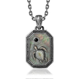 Black Diamond Honu Plaque Pendant w/ Mother of Pearl Pendant Island by Koa Nani 