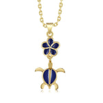 Blue Ginger Pua and Honu Necklace Necklace Island by Koa Nani 
