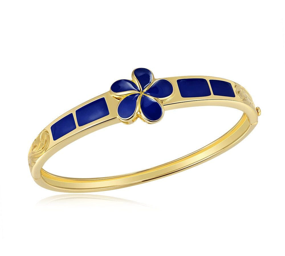 Blue Ginger Pua Melia Engraved Bangle Bangle Island by Koa Nani 