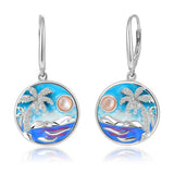 Diamond Head Earrings w/ Pink Mother of Pearl Earrings Island by Koa Nani 
