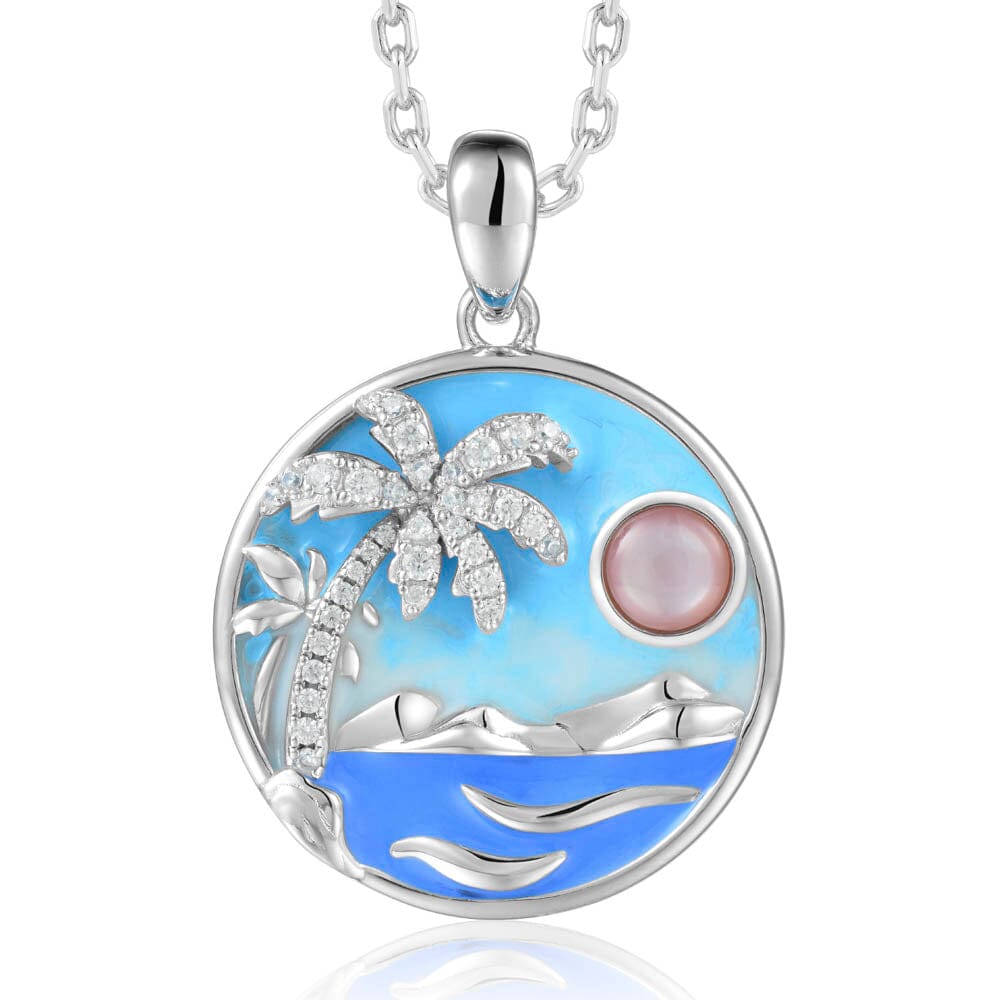 Diamond Head Pendant w/ Pink Mother of Pearl Pendant Island by Koa Nani 