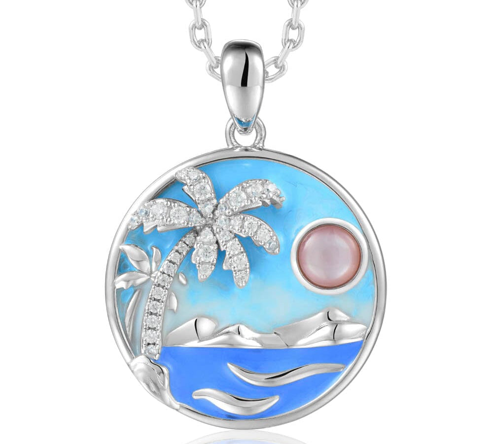Diamond Head Pendant w/ Pink Mother of Pearl Pendant Island by Koa Nani 