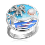 Diamond Head Ring w/ Pink Mother of Pearl Ring Island by Koa Nani 